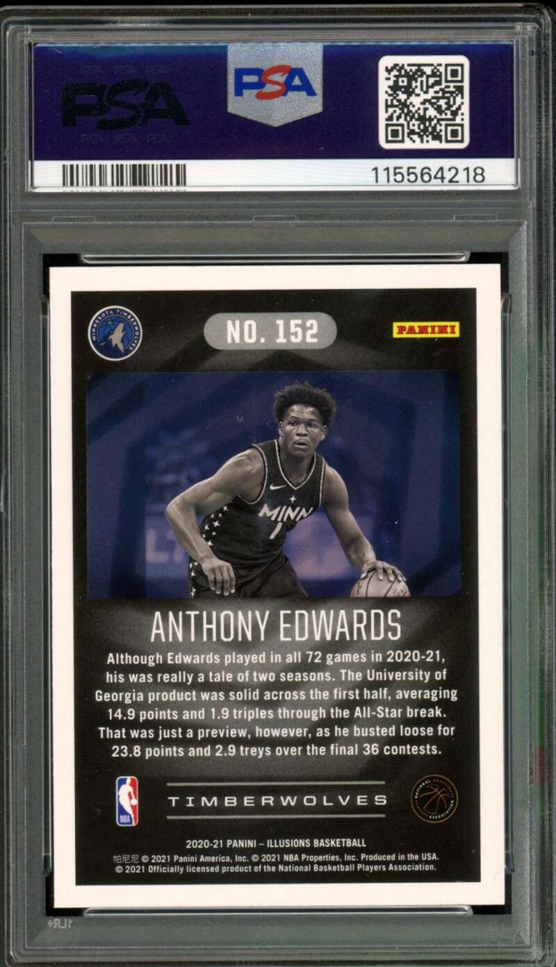 Anthony Edwards Rookie Card 2020-21 Illusions #152 PSA 10 Image 2