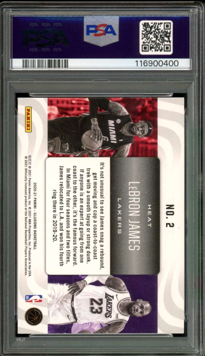 LeBron James Card 2020-21 Illusions Career Lineage #2 PSA 9 Image 2