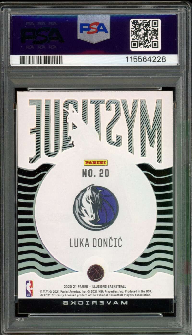 Luka Doncic Card 2020-21 Illusions Mystique Orange (pop 3) #20 PSA 10 Image 2