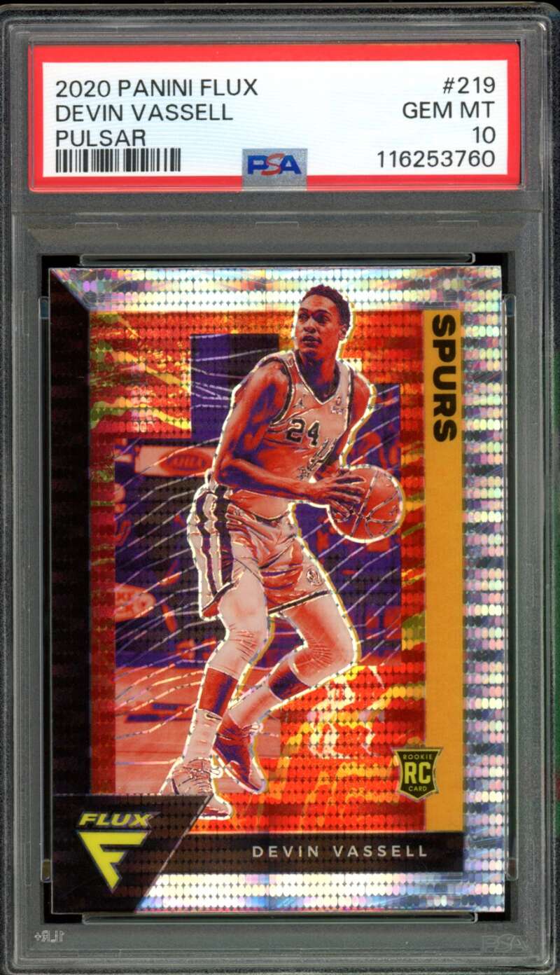 Devin Vassell Rookie Card 2020-21 Panini Flux #219 PSA 10 Image 1