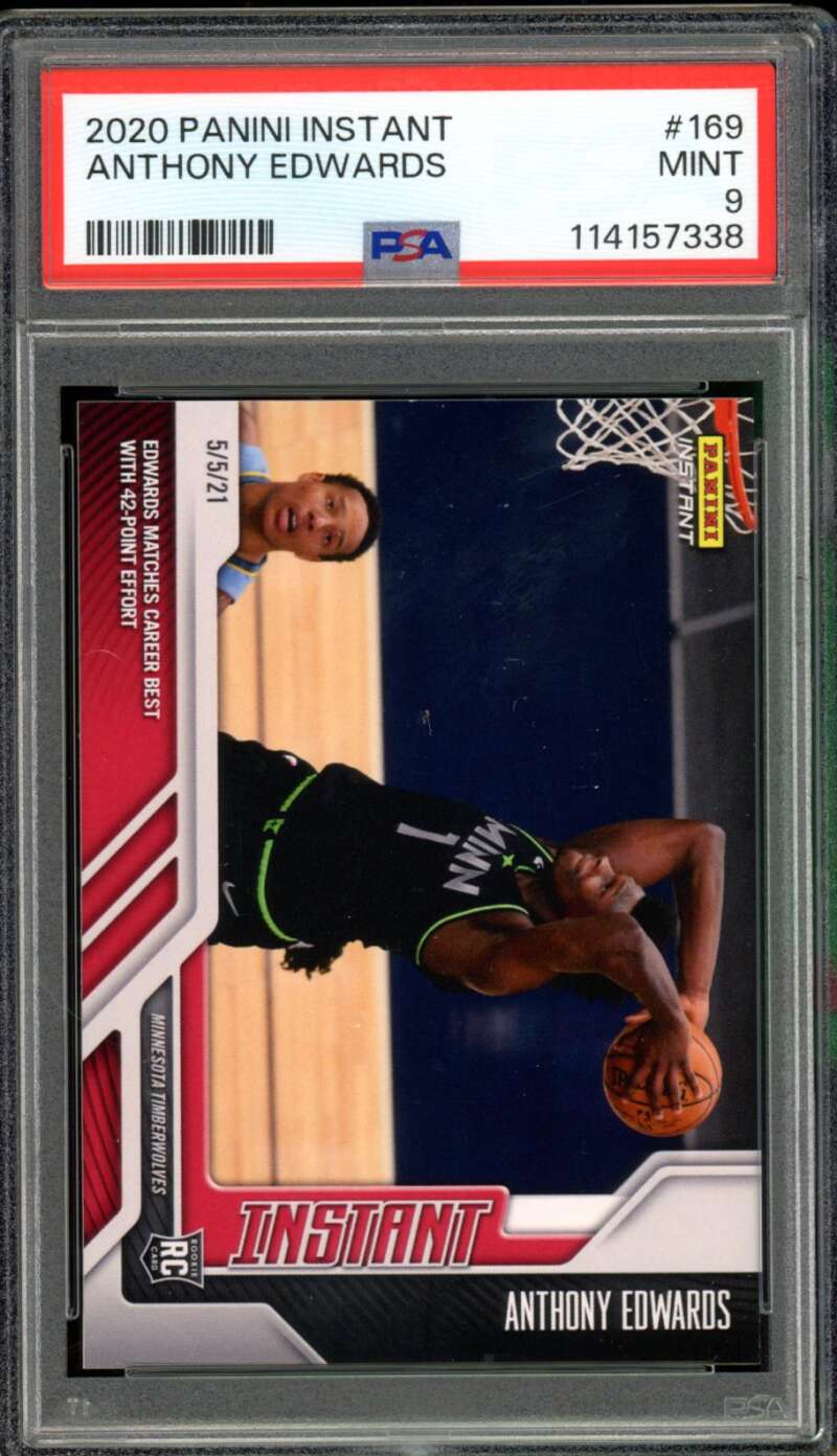 Anthony Edwards Rookie Card 2020-21 Panini Instant #169 PSA 9 Image 1