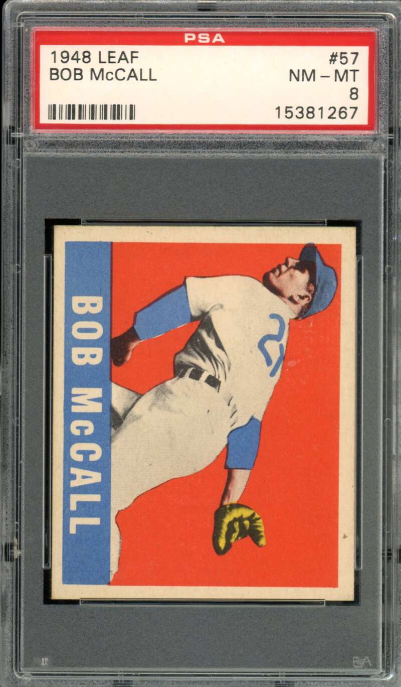 Bob McCall Card 1948 Leaf #57 PSA 8 Image 1