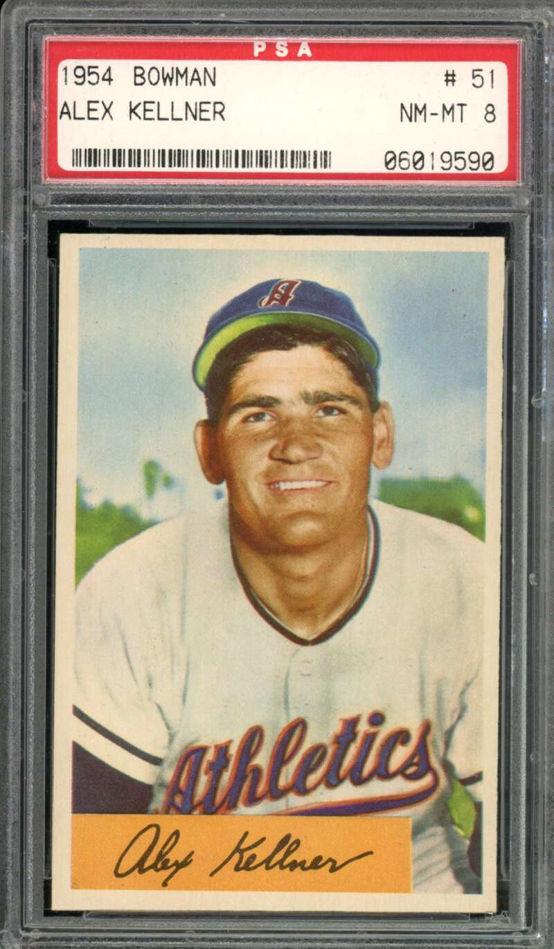 Alex Kellner Card 1954 Bowman #51 PSA 8 Image 1