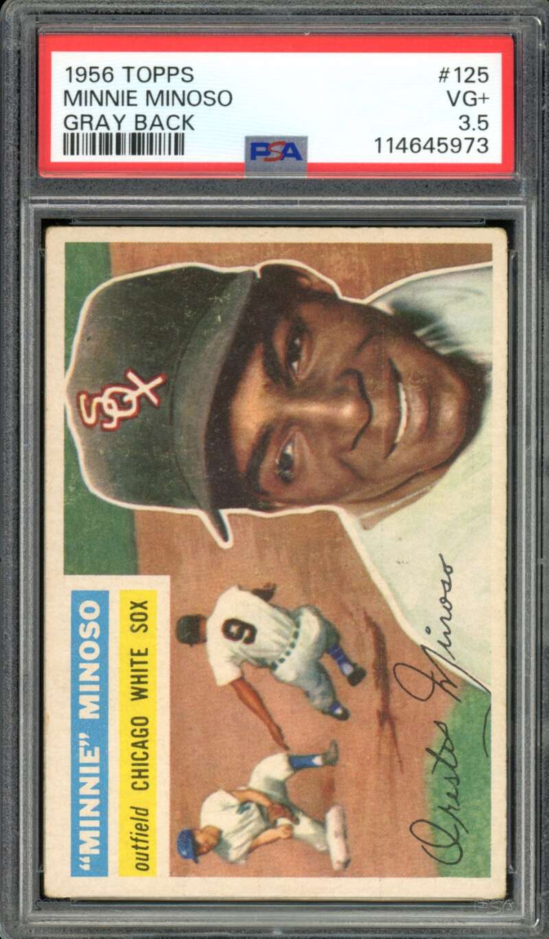 Minnie Minoso Card 1956 Topps #125 PSA 3.5 Image 1