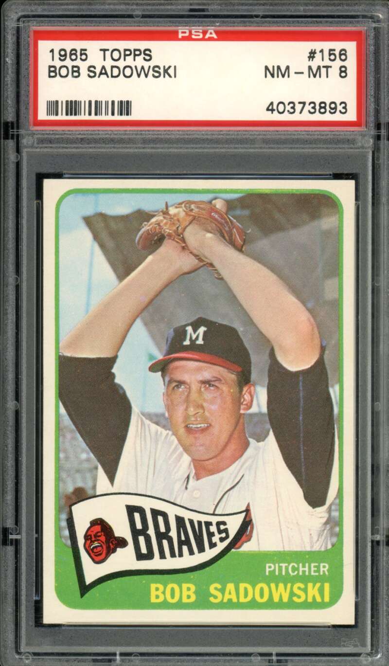 Bob Sadowski Card 1965 Topps #156 PSA 8 Image 1