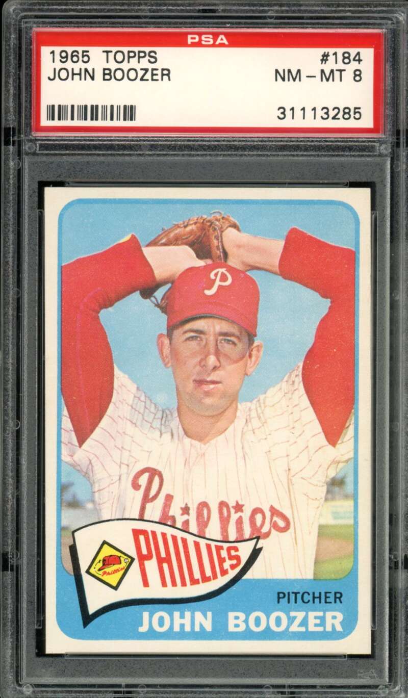 John Boozer Card 1965 Topps #184 PSA 8 Image 1