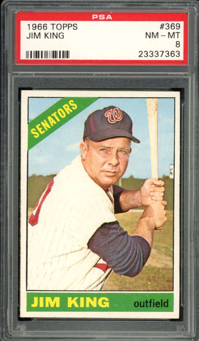 Jim King Card 1966 Topps #369 PSA 8 Image 1