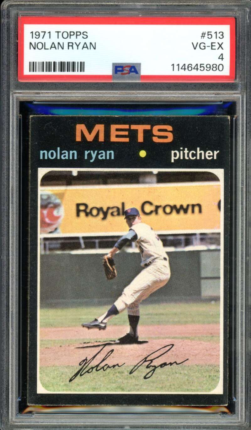 Nolan Ryan Card 1971 Topps #513 PSA 4 Image 1