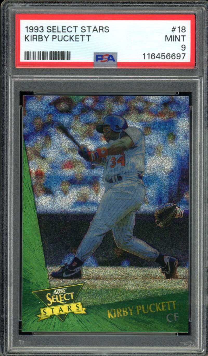 Kirby Puckett Card 1993 Select Stars #18 PSA 9 Image 1