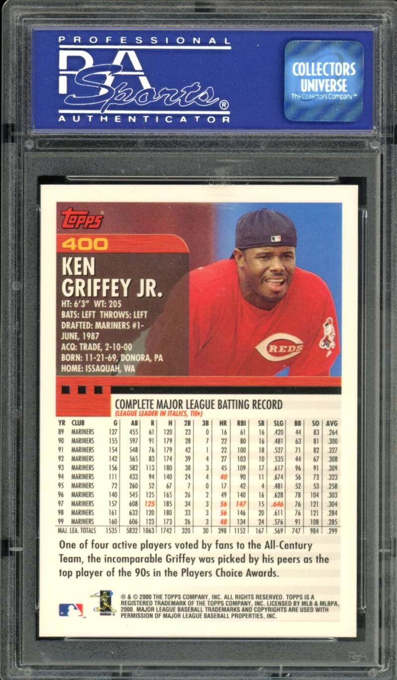 Ken Griffey Jr. Card 2000 Topps #400 PSA 9 (light holder scratches) Image 2