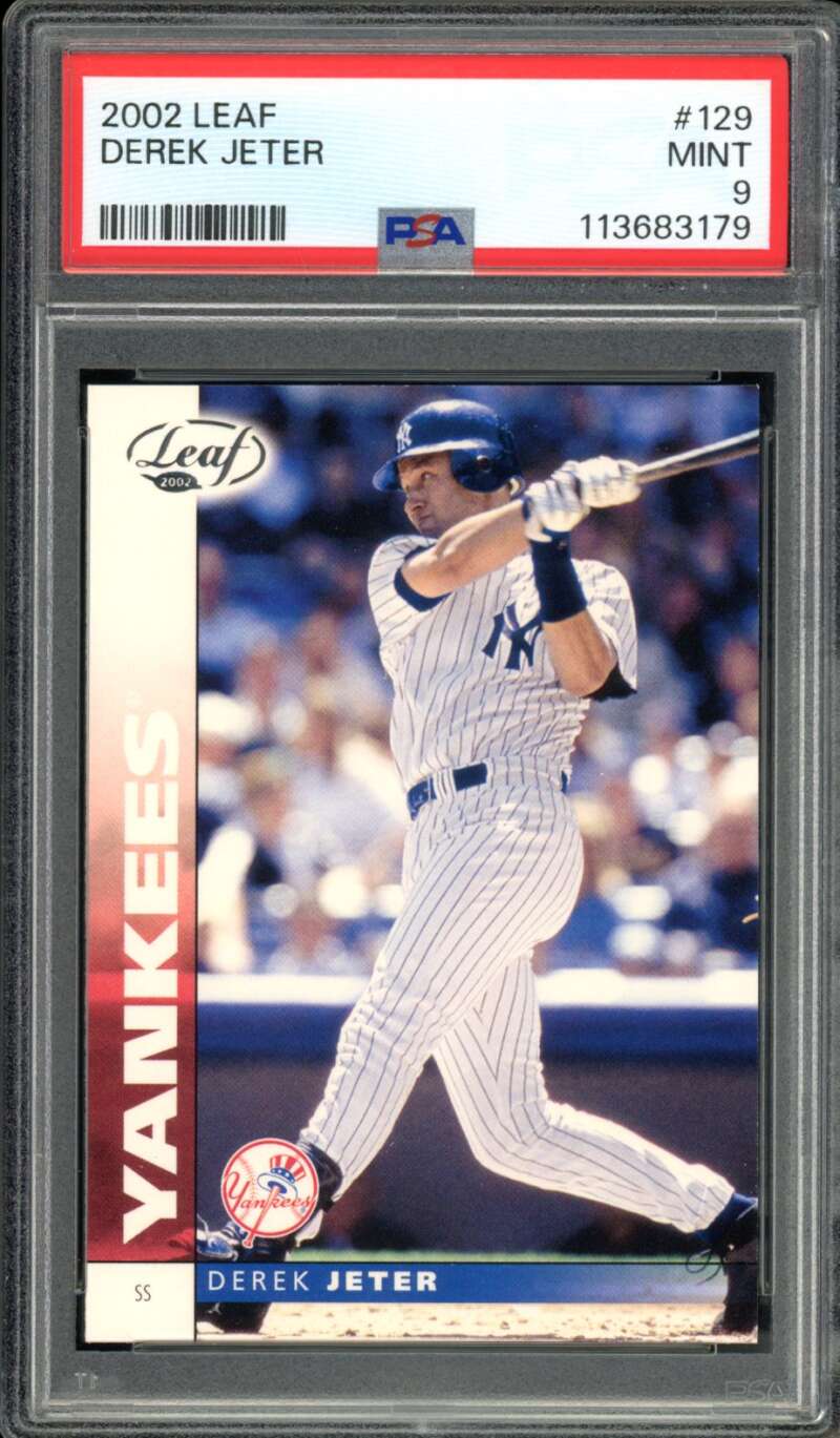 Derek Jeter Card 2002 Leaf #129 PSA 9 Image 1