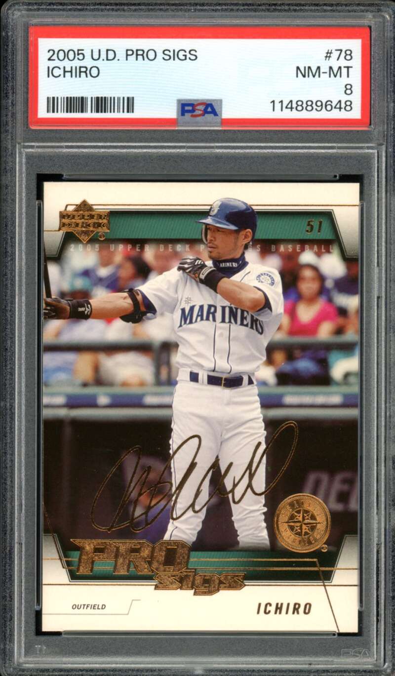 Ichiro Suzuki Card 2005 Upper Deck Pro Sigs #78 PSA 8 Image 1