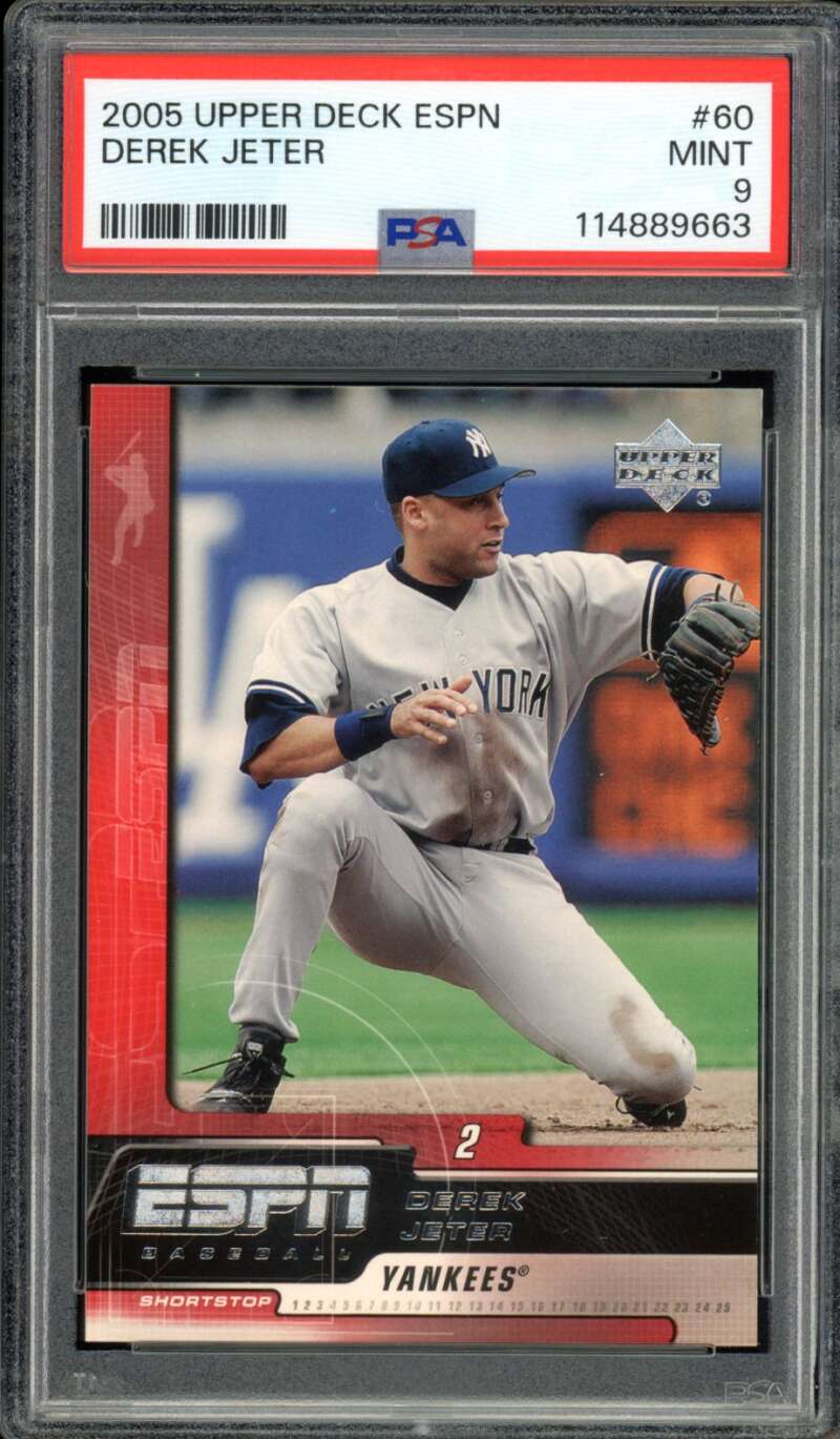 Derek Jeter Card 2005 Upper Deck Espn #60 PSA 9 Image 1