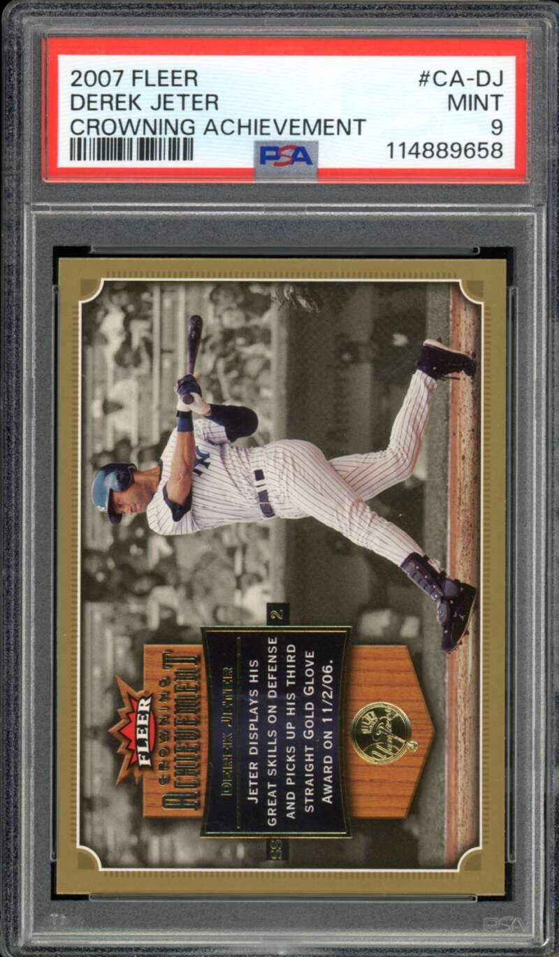 Derek Jeter Card 2007 Fleer Crowning Achievement (pop 5) #CA-DJ PSA 9 Image 1