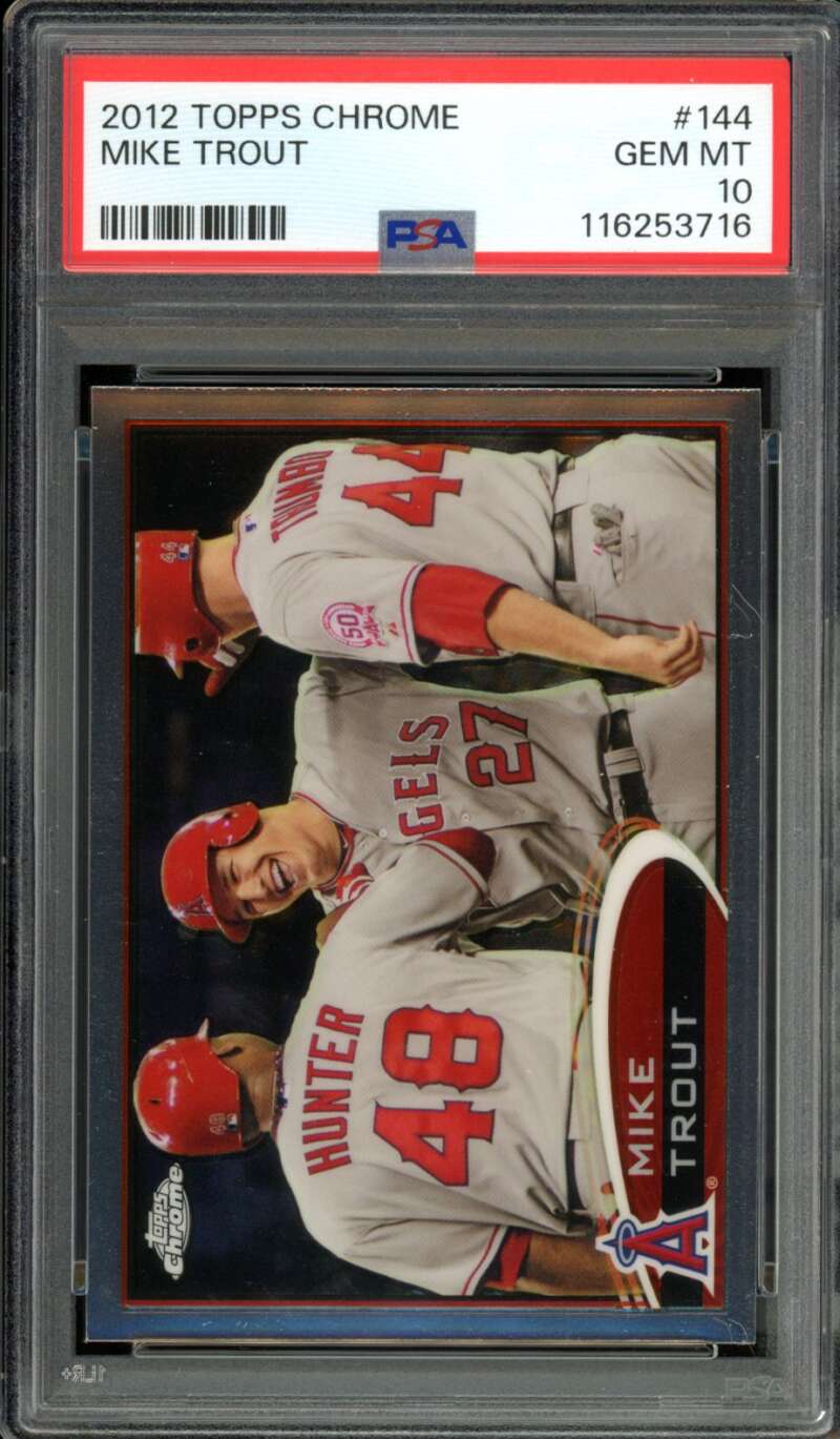 Mike Trout Card 2012 Topps Chrome #144 PSA 10 Image 1