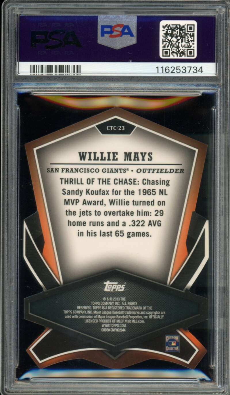Willie Mays Card 2013 Topps Cut To The Chase #CTC-23 PSA 10 Image 2