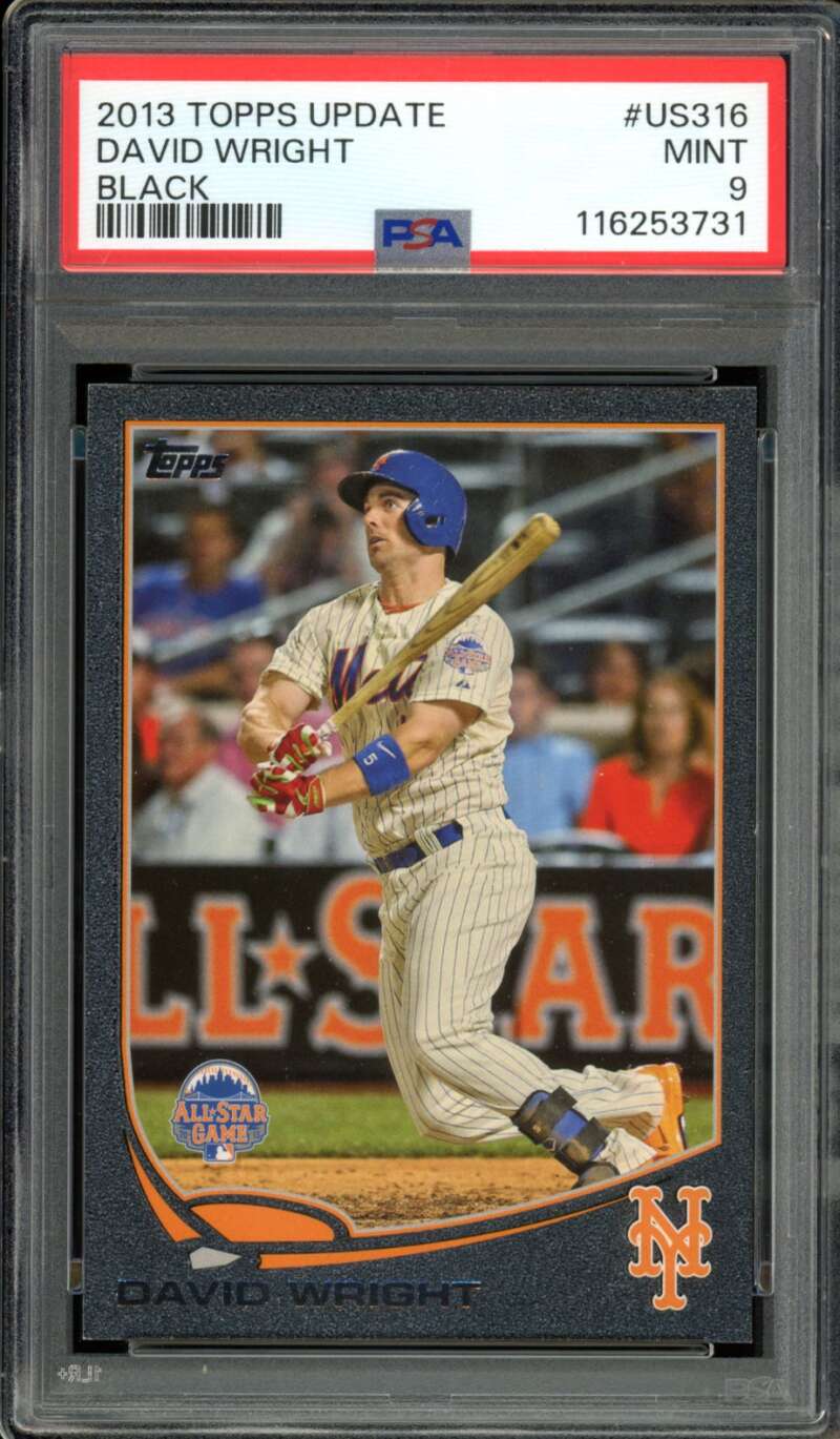 David Wright Card 2013 Topps Update Black (59/62) (pop 1) #US316 PSA 9 Image 1