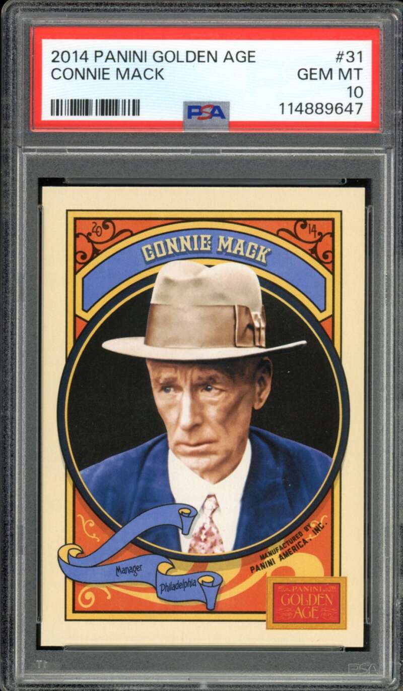 Connie Mack Card 2014 Panini Golden Age (pop 1) #31 PSA 10 Image 1