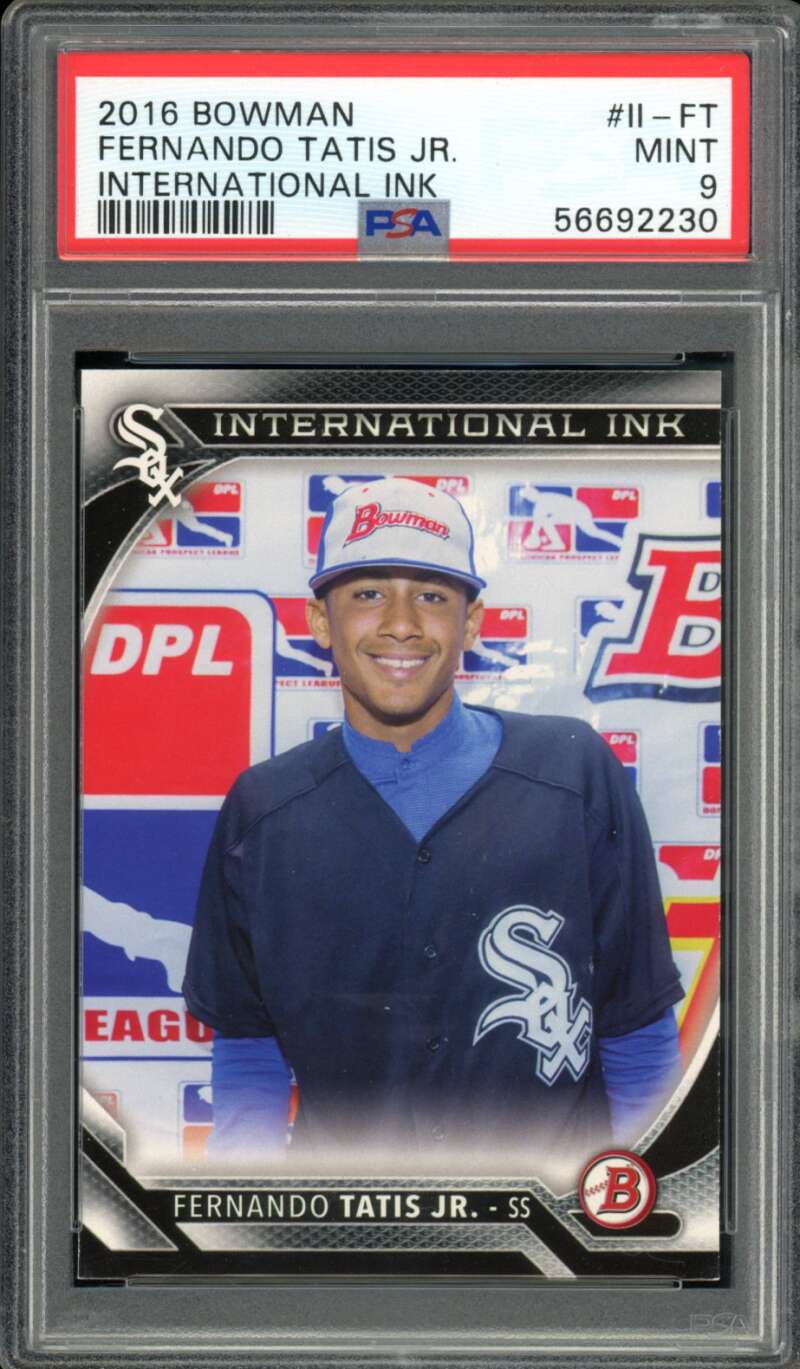 Fernando Tatis Jr. Rookie Card 2016 Bowman International Ink #11 PSA 9 Image 1