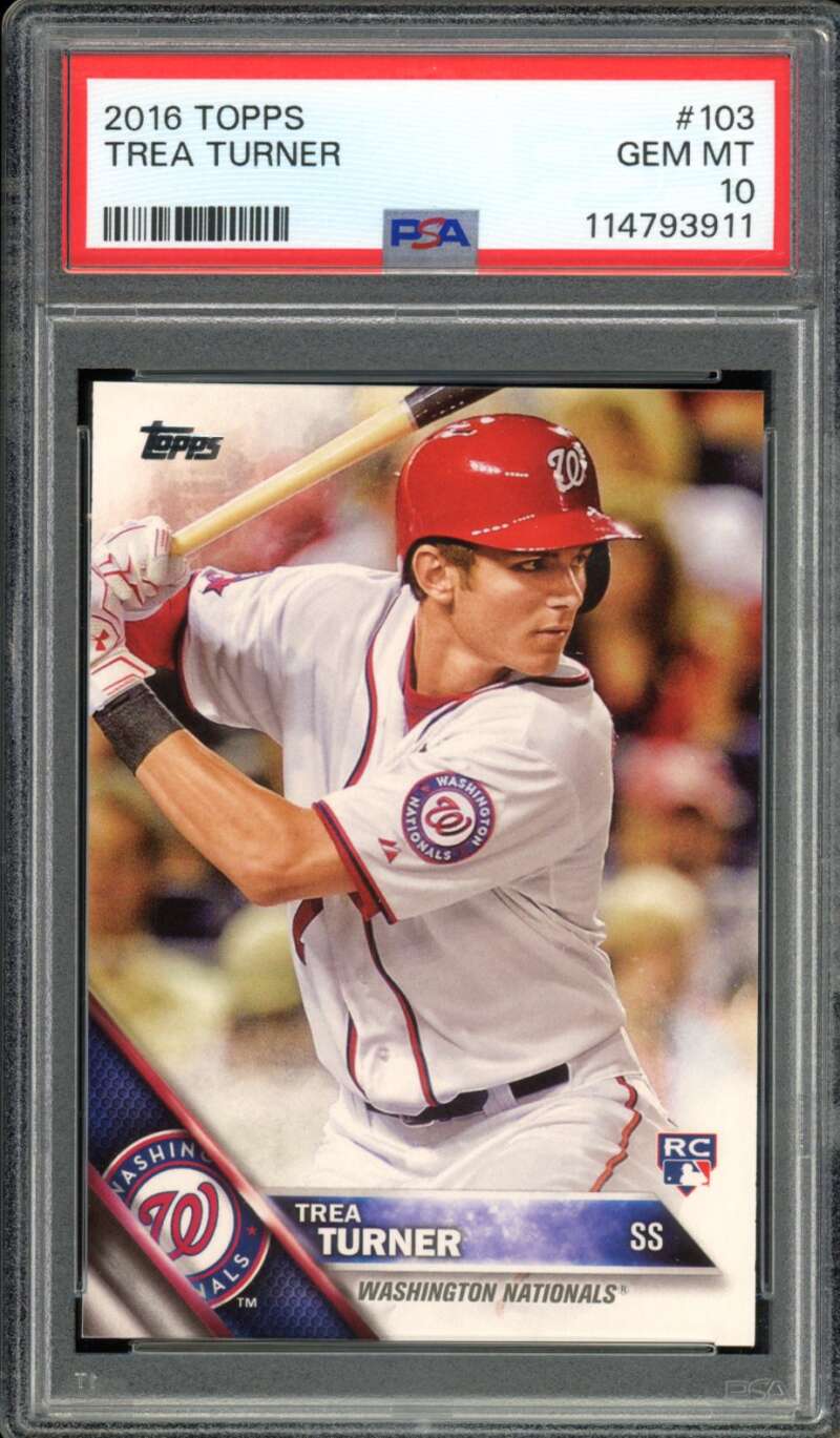 Trea Turner Rookie Card 2016 Topps #103 PSA 10 Image 1