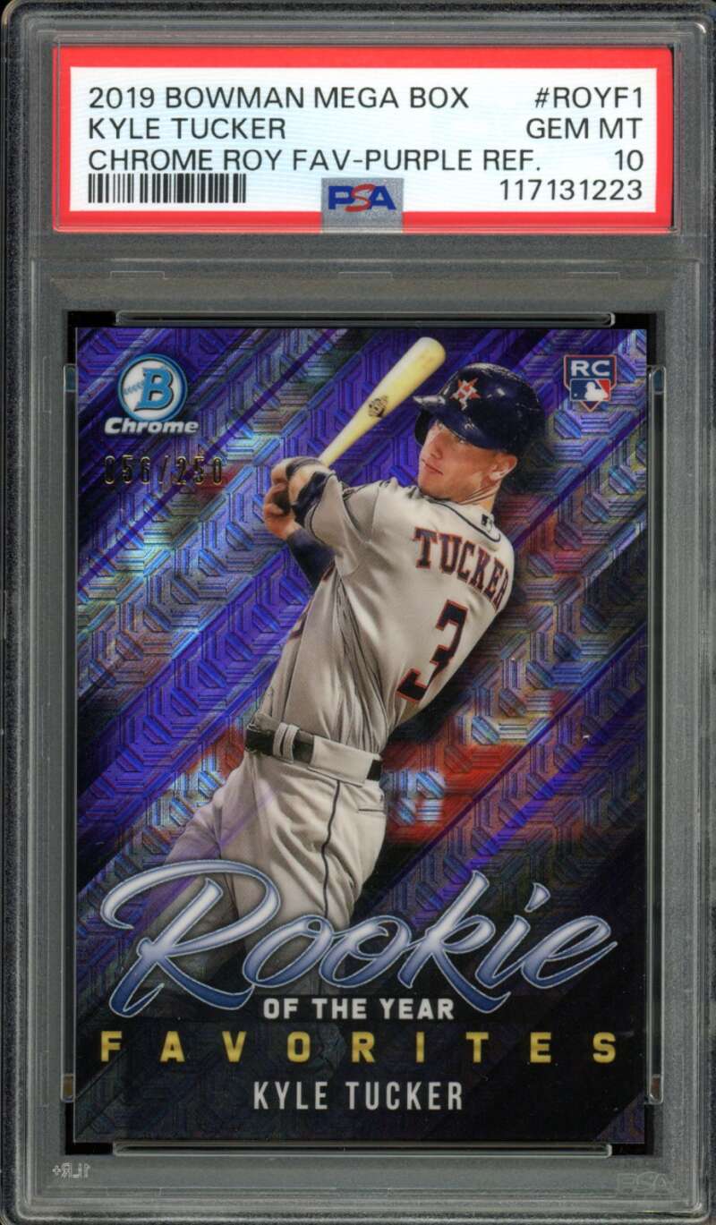 Kyle Tucker Rookie 2019 Bowman Mega Box Chrome ROY Fav Purple Ref #ROYF1 PSA 10 Image 1