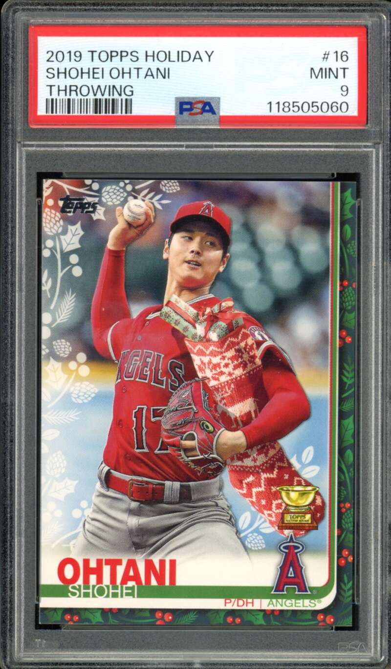 Shohei Ohtani Card 2019 Topps Holiday #16 PSA 9 Image 1