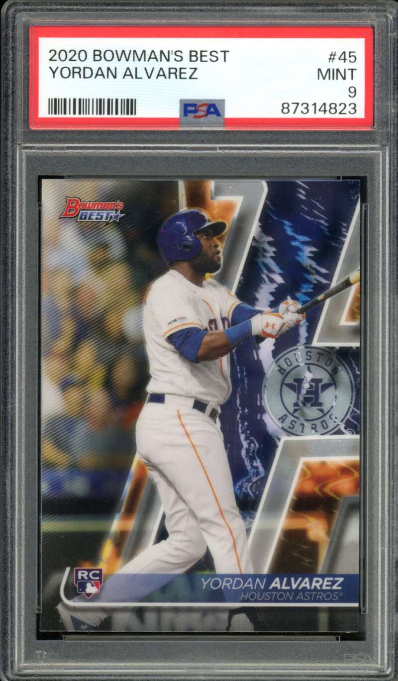 Yordan Alvarez Rookie Card 2020 Bowman's Best #45 PSA 9 Image 1