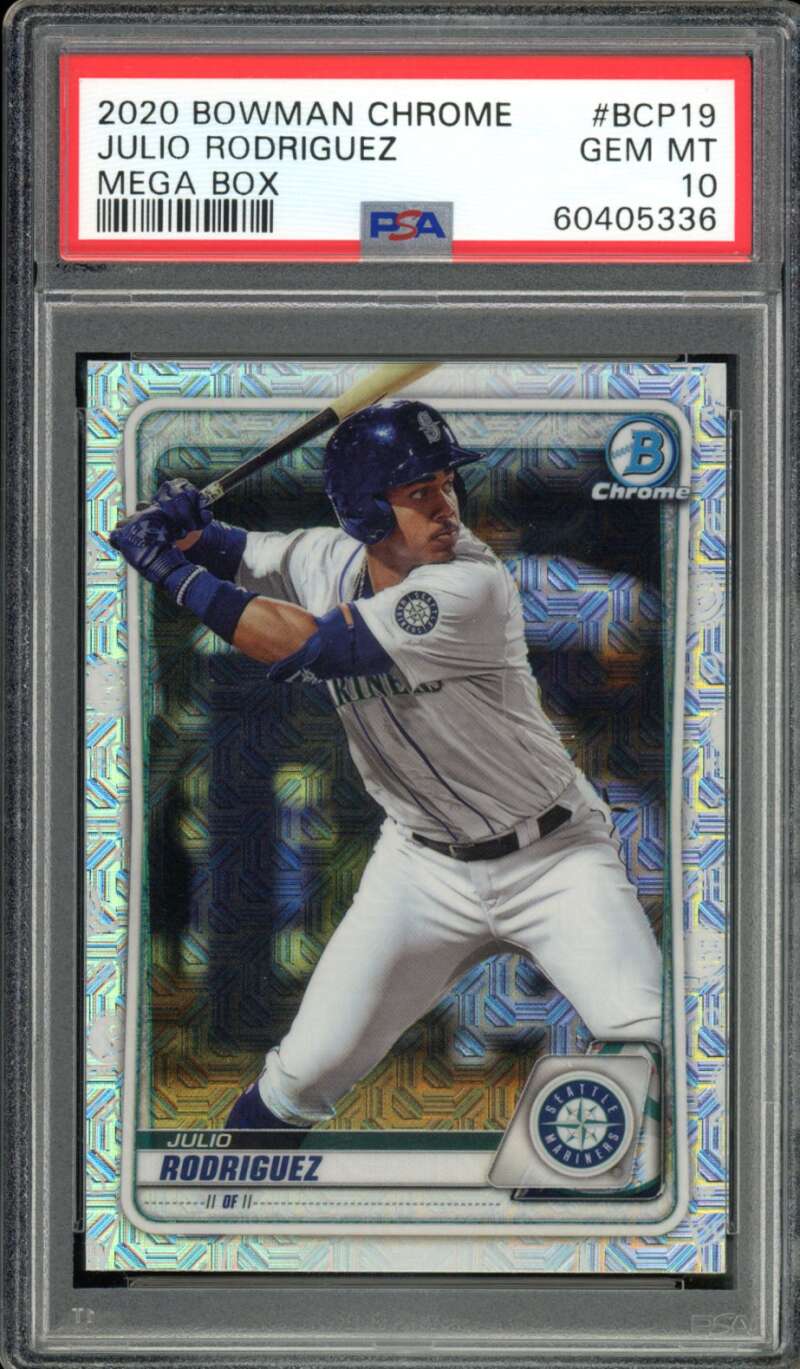 Julio Rodriguez Card 2020 Bowman Chrome Mega Box #BCP19 PSA 10 Image 1