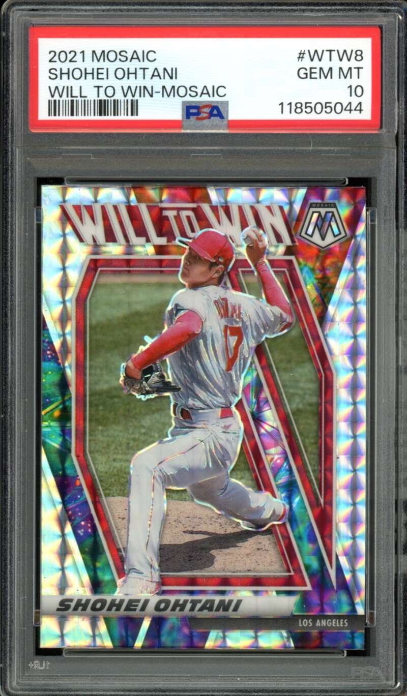 Shohei Ohtani Card 2021 Mosaic Will To Win #Wtw8 PSA 10 Image 1