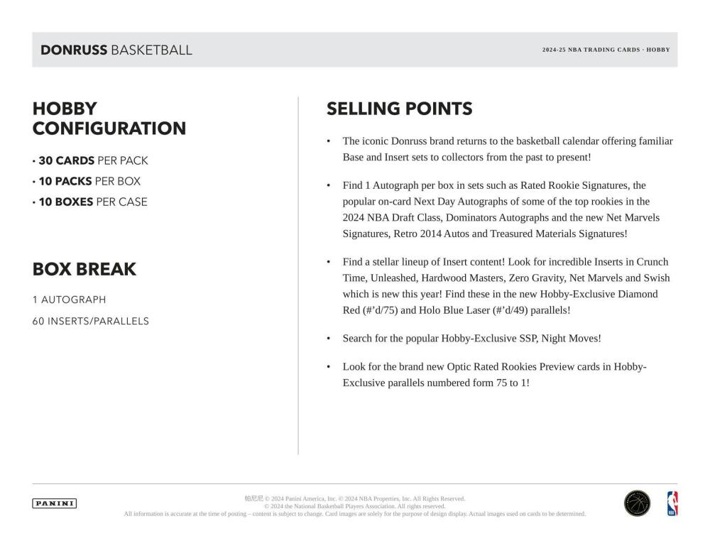 2024-25 Panini Donruss Basketball Hobby Box Image 5