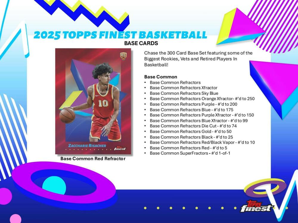 2024-25 Topps Finest Basketball Hobby Box Image 4