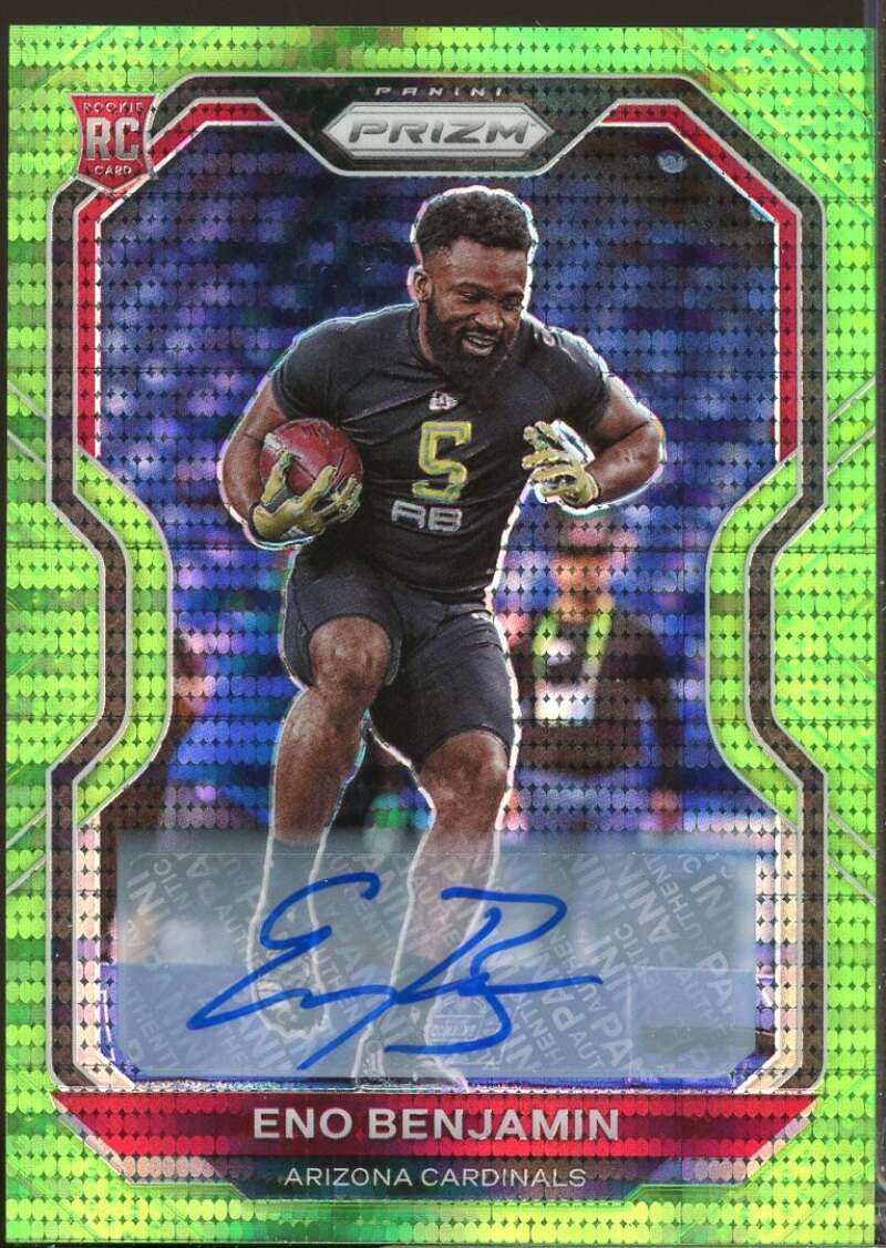 Eno Benjamin 2020 Panini Prizm Rookie Autographs Prizms Neon Green Pulsar #324  Image 1