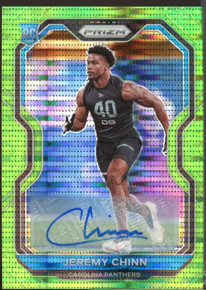 Jeremy Chinn 2020 Panini Prizm Rookie Autographs Prizms Neon Green Pulsar #367  Image 1