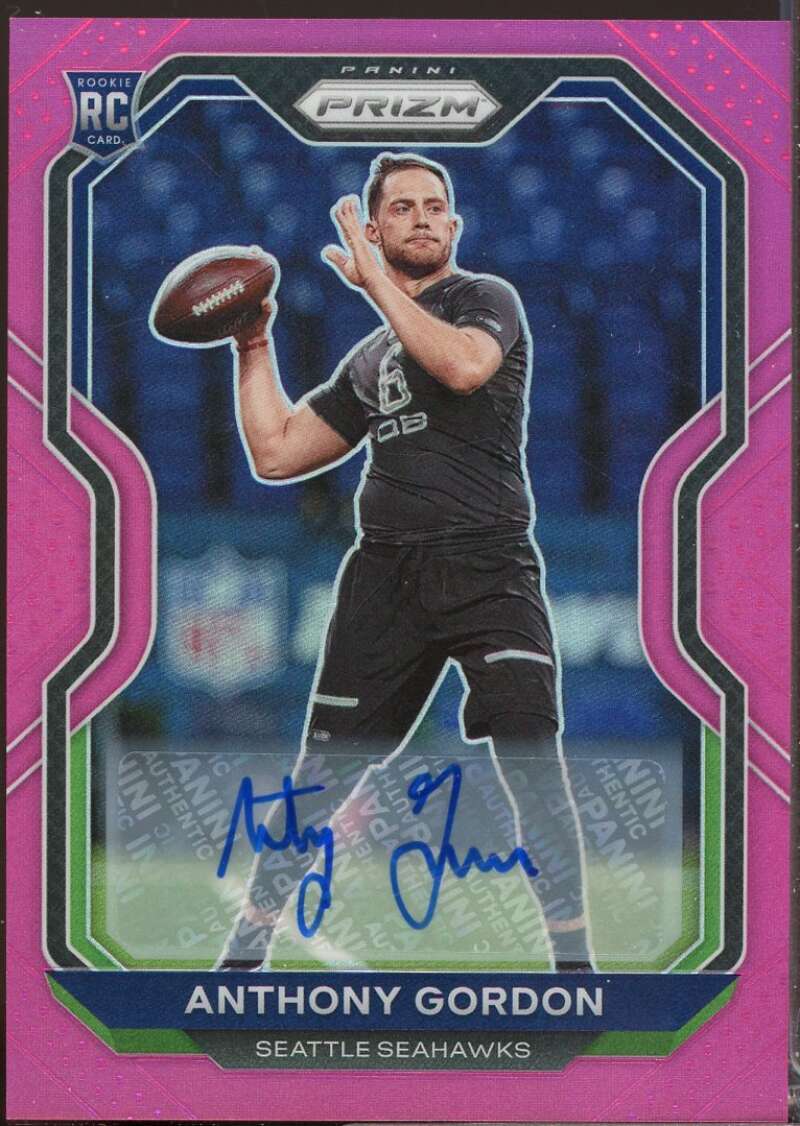 Anthony Gordon Card 2020 Panini Prizm Rookie Autographs Prizms Pink #391  Image 1