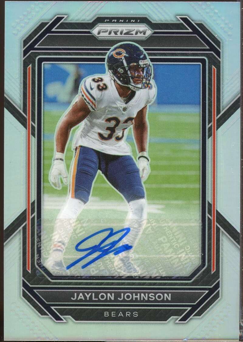 Jaylon Johnson Card 2022 Panini Prizm Autographs Silver Prizms #53  Image 1