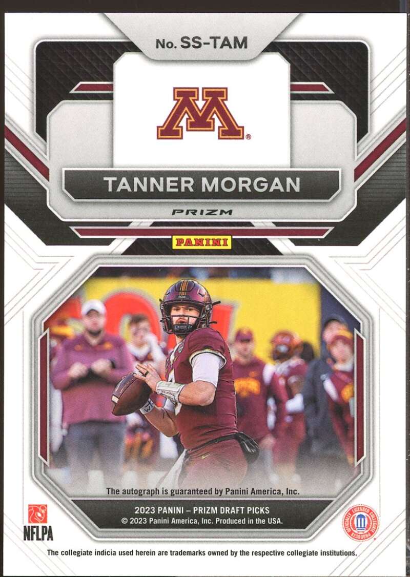Tanner Morgan 2023 Panini Prizm Draft Pick Sensational Signatures Autograph #39  Image 2