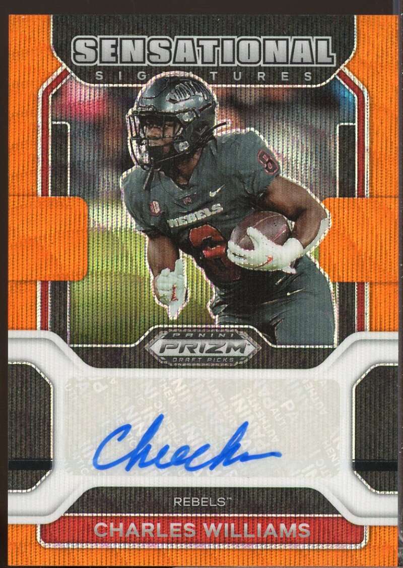 Charles Williams /75 2022 Prizm Draft Sensational Signatures Orange Wave #41  Image 1