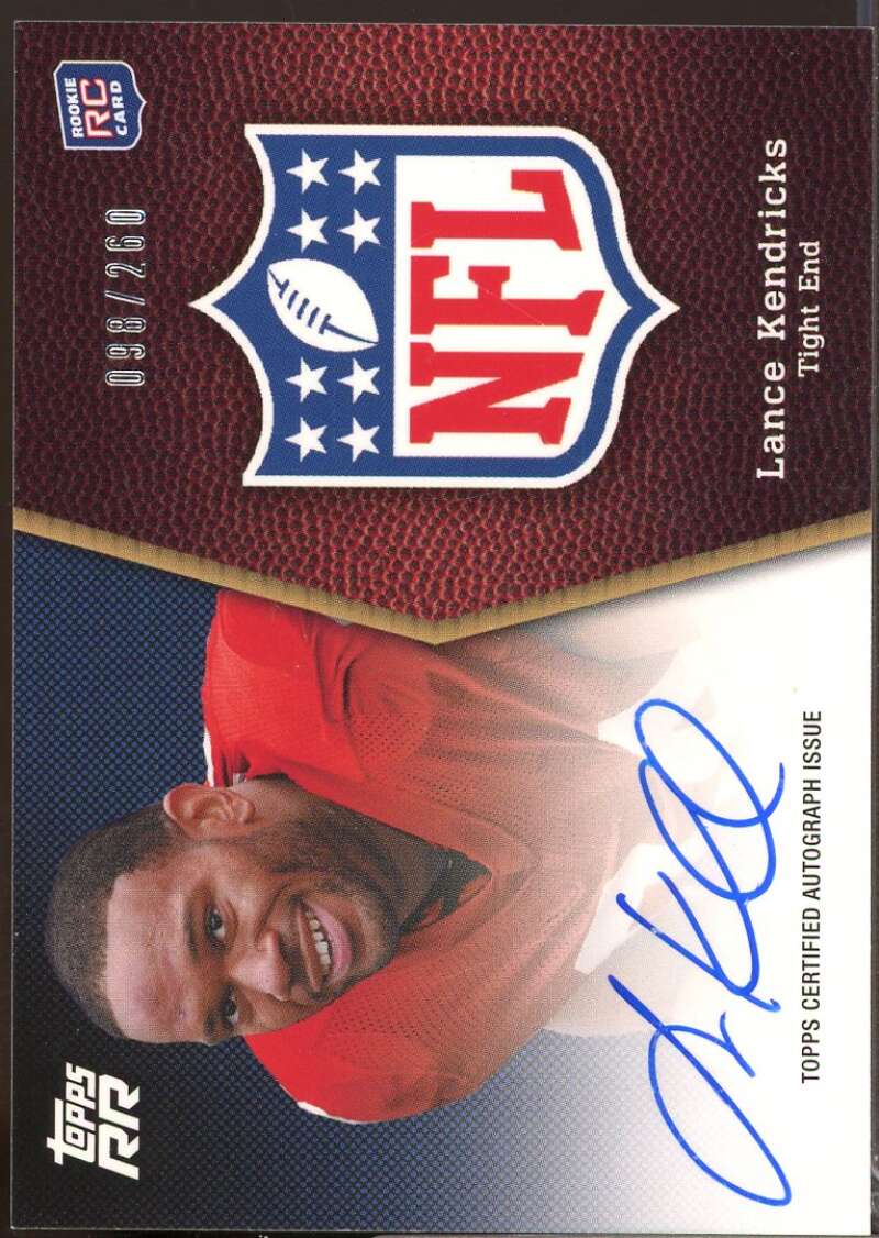 Lance Kendricks /260 2011 Topps Rising Rookies NFL Shield Autographs #SRALK  Image 1