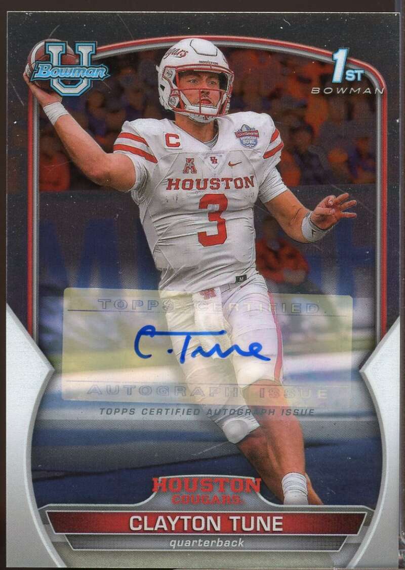 Clayton Tune Card 2022 Bowman Chrome University 1st Bowman Autographs #98  Image 1