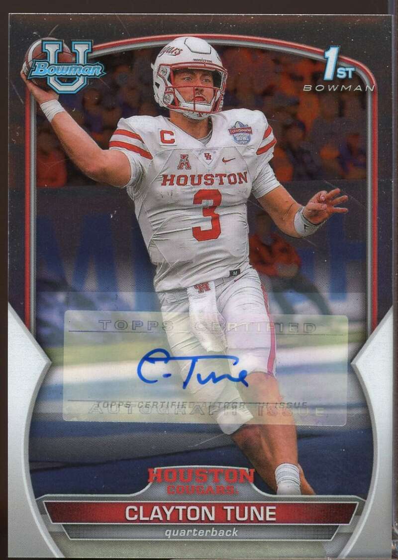 Clayton Tune Card 2022 Bowman Chrome University 1st Bowman Autographs #98  Image 1