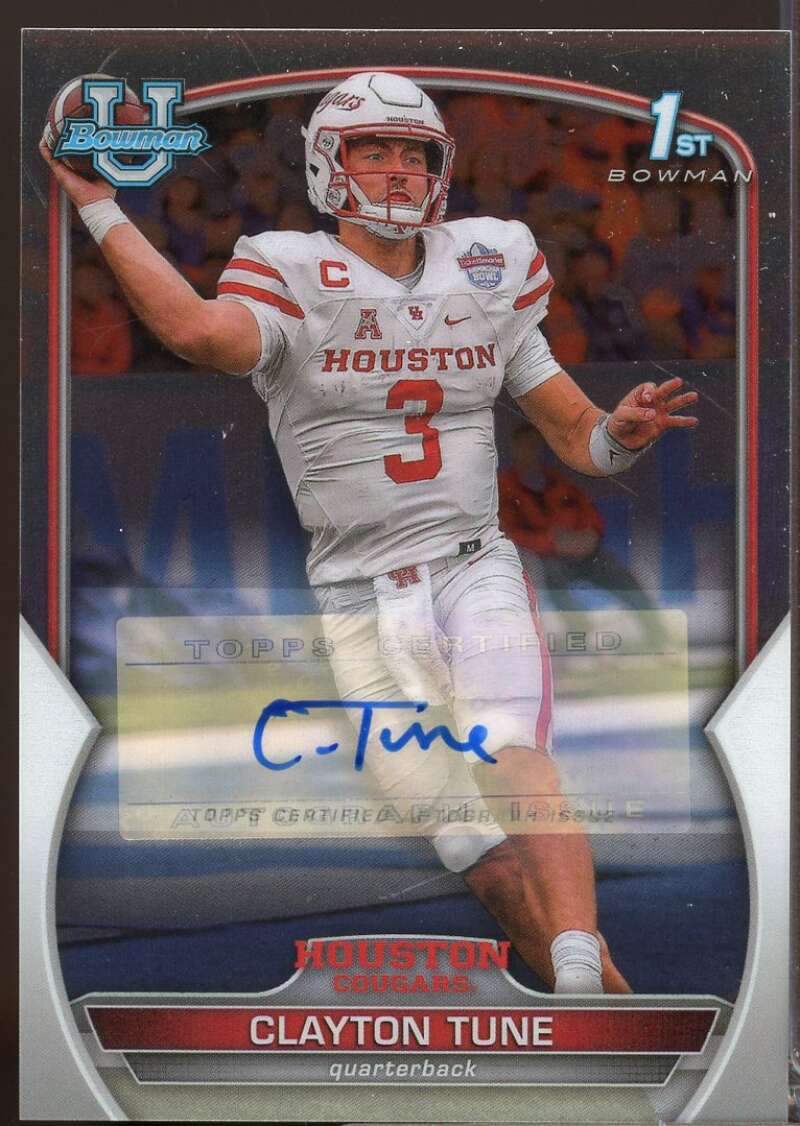 Clayton Tune Card 2022 Bowman Chrome University 1st Bowman Autographs #98  Image 1
