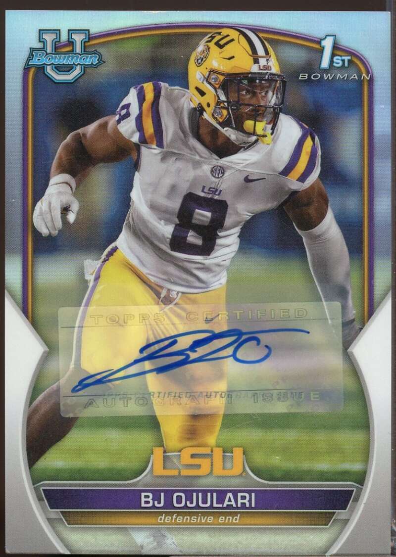 BJ Ojulari 2022 Bowman Chrome University 1st Bowman Autographs Refractors #58  Image 1