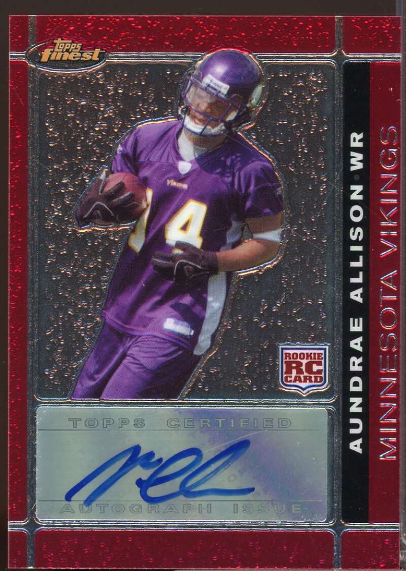 Aundrae Allison Card 2007 Finest Rookie Autographs #142  Image 1