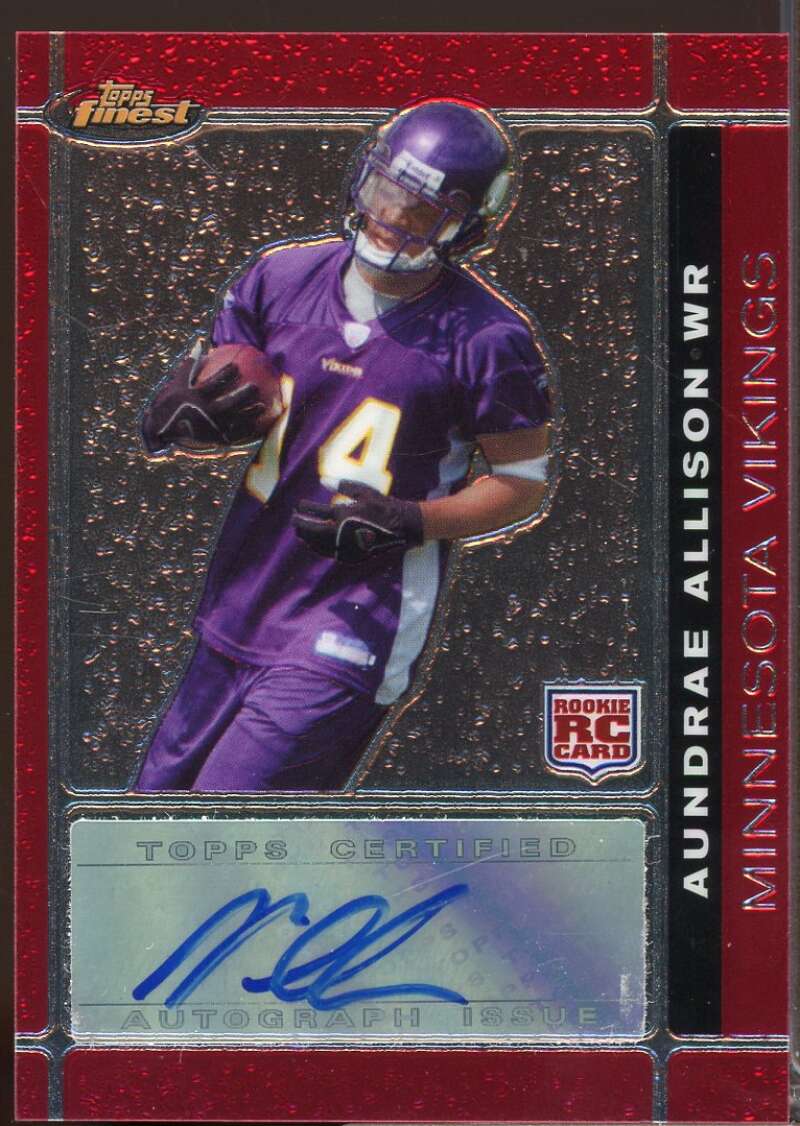 Aundrae Allison Card 2007 Finest Rookie Autographs #142  Image 1