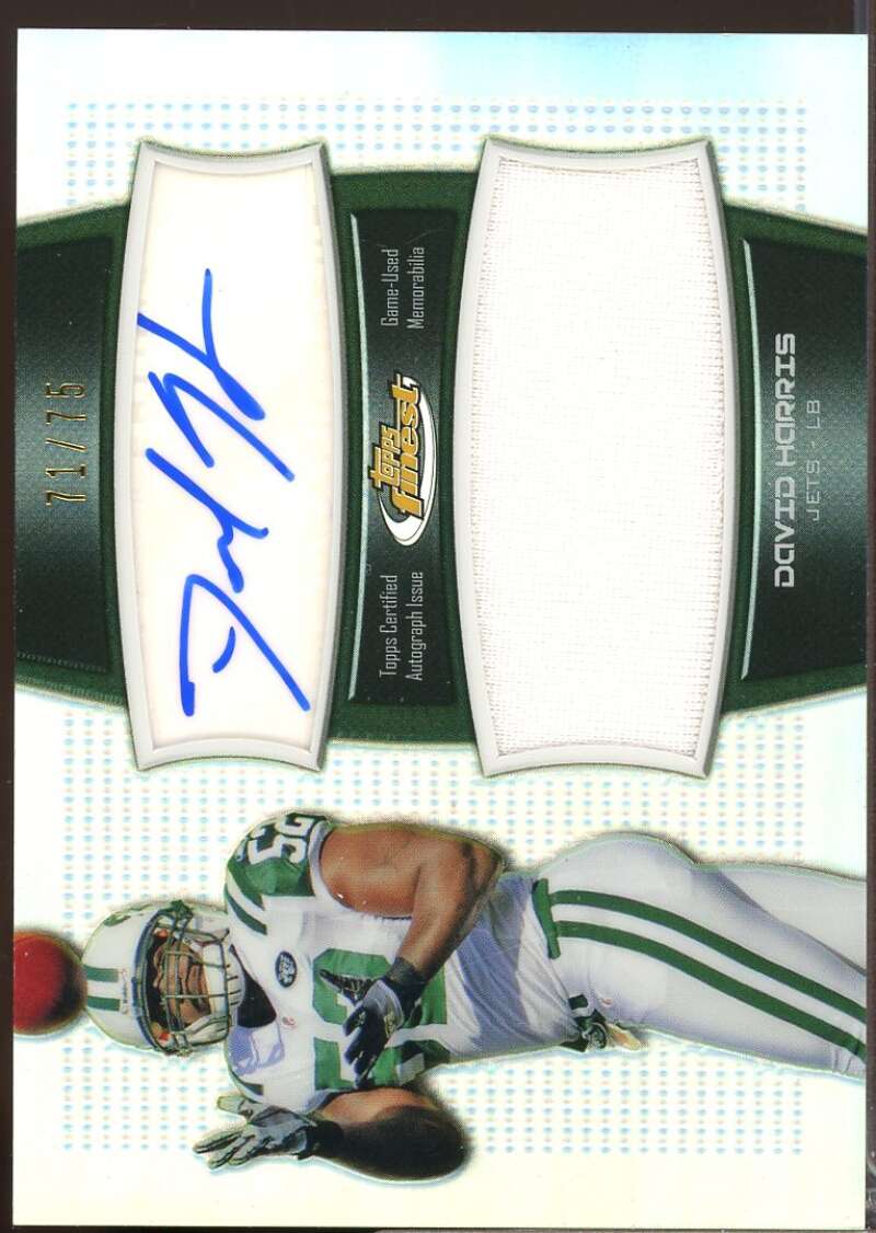 David Harris Card 2011 Finest Jumbo Jersey Autographs Refractors #AJRDH  Image 1