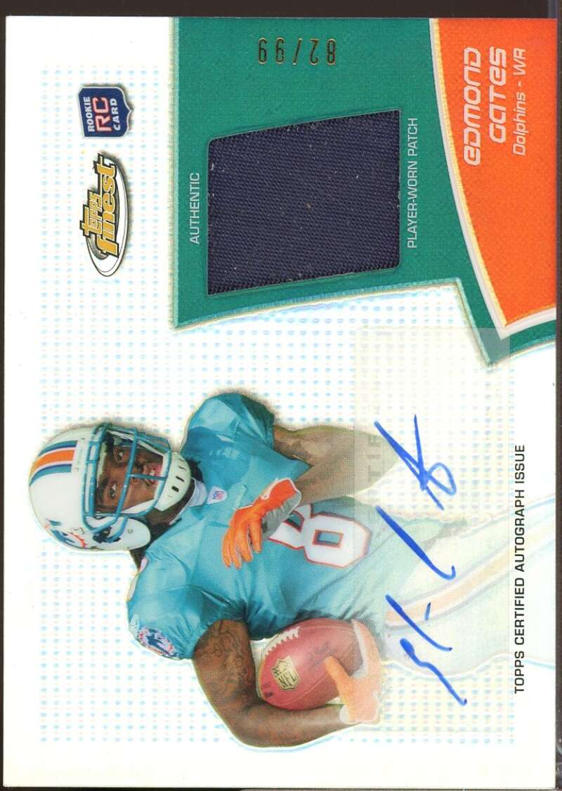 Edmond Gates Card 2011 Finest Rookie Patch Autographs Refractors #RAPEG  Image 1