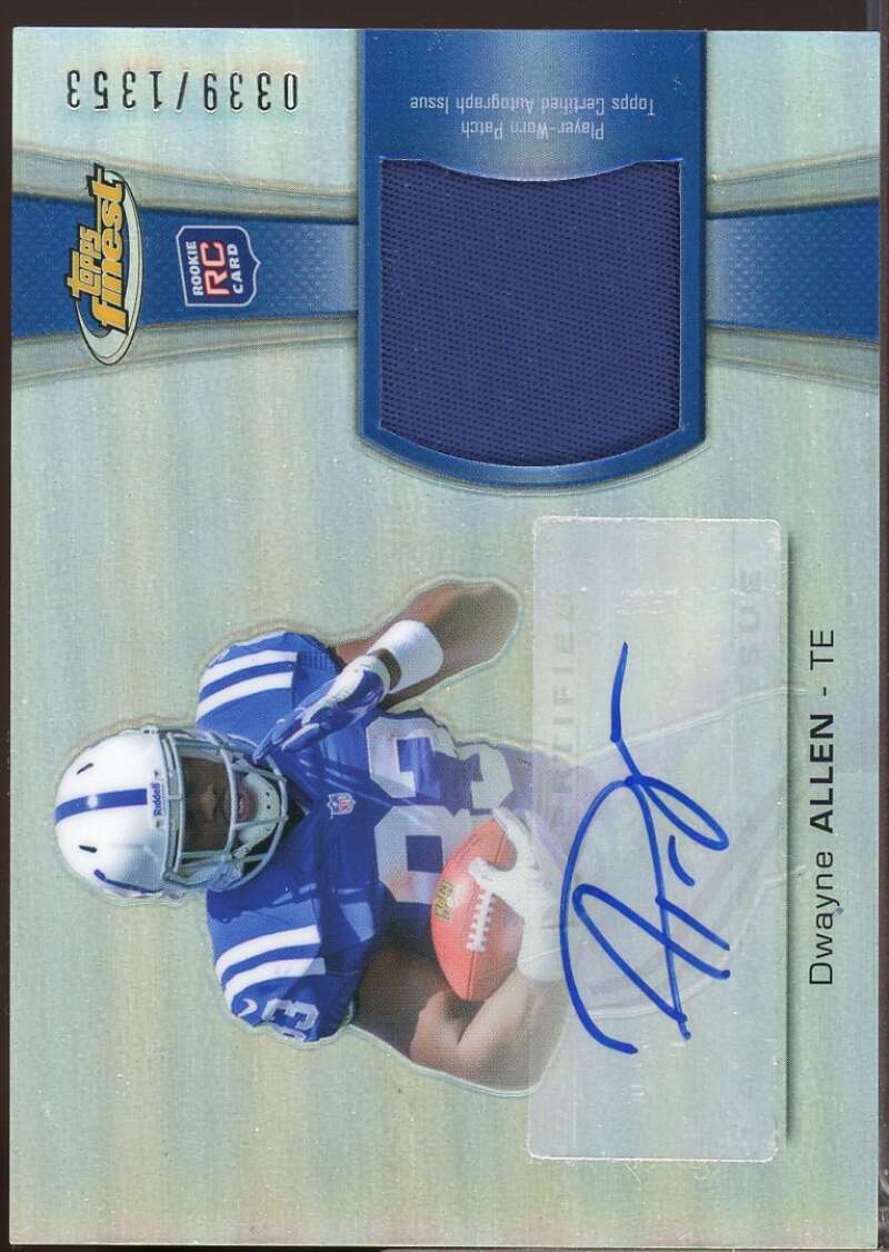 Dwayne Allen /1353 Card 2012 Finest Rookie Patch Autographs Refractors #RAPDA  Image 1