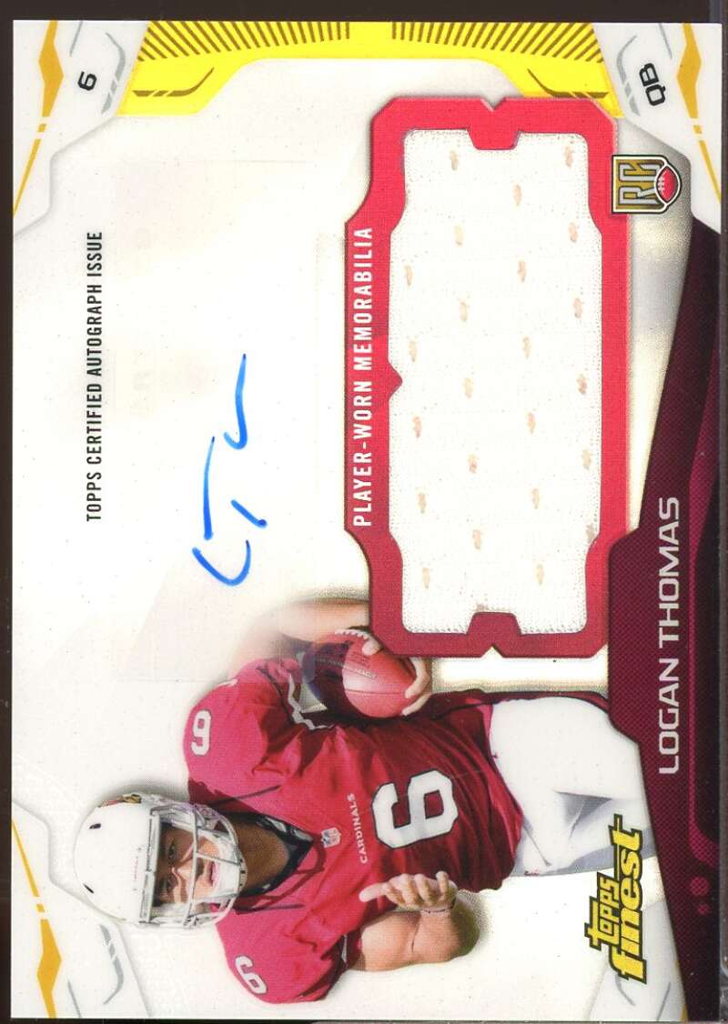 Logan Thomas Card 2014 Finest Rookie Jumbo Jersey Autographs Refractors #AJRLT  Image 1