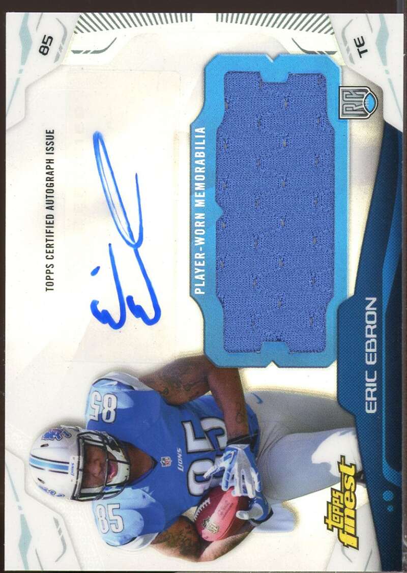 Eric Ebron Card 2014 Finest Rookie Jumbo Jersey Autographs Refractors #AJREE  Image 1