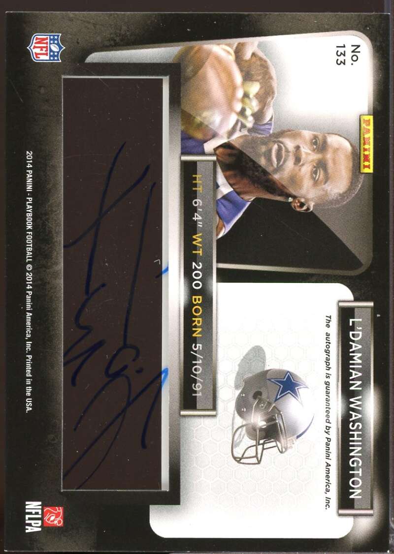 L'Damian Washington /99 RC Card 2014 Panini Playbook Rookie Autograph #133  Image 2